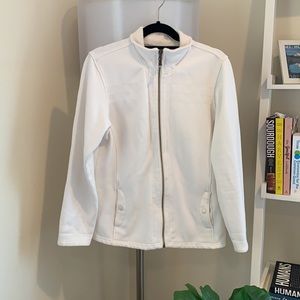 Columbia Fleece White Zip Up Jacket Size Large